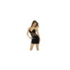 Robe noir Chicago en vinyle et tulle, effet bustier, bretelles réglables 